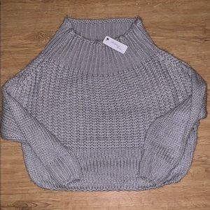 Bobbles & Lace Grey Knit Sweater